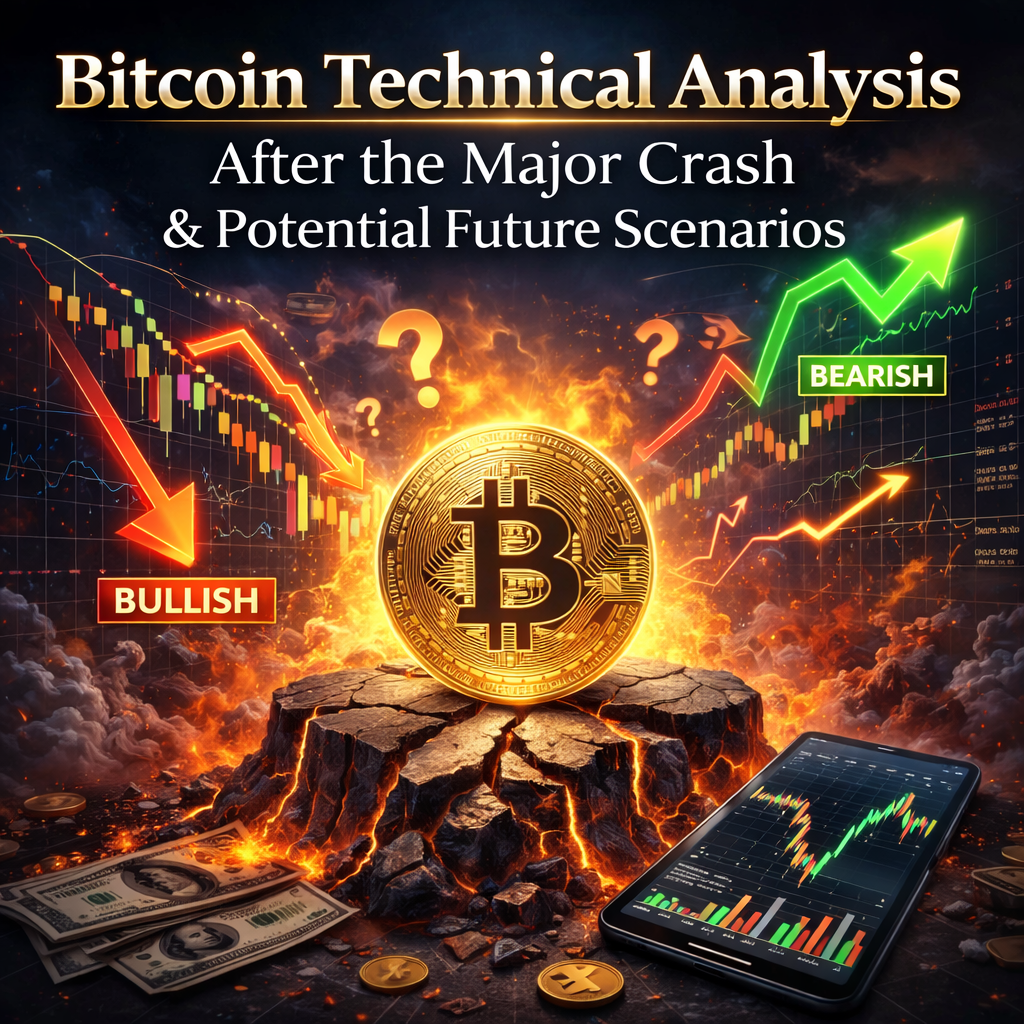 تحلیل تکنیکال بیت‌کوین پس از ریزش بزرگ و سناریوهای احتمالی آینده