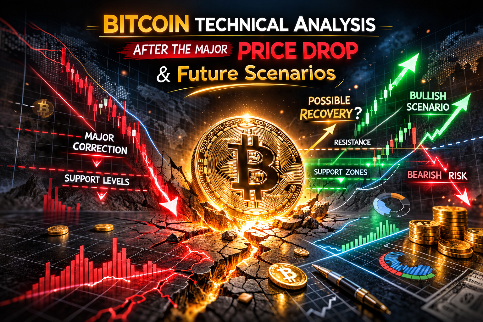 تحلیل تکنیکال بیت‌کوین پس از ریزش بزرگ و سناریوهای احتمالی آینده در بازار کریپتو ۲۰۲۶