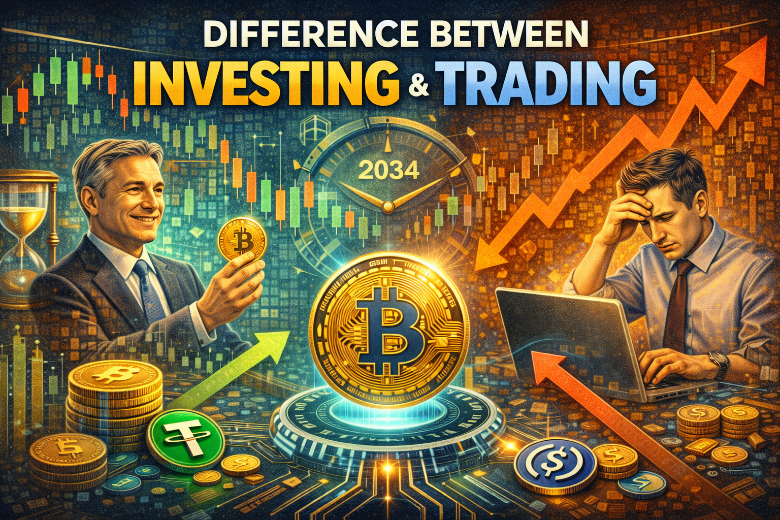 تفاوت سرمایه‌گذاری و ترید در بازار ارزهای دیجیتال