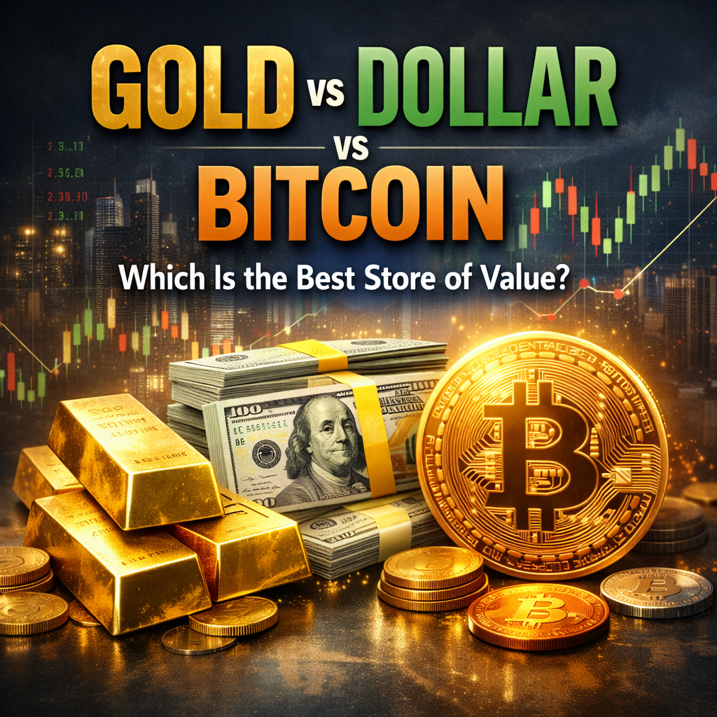 کاور مقاله مقایسه طلا، دلار و بیت‌کوین برای حفظ ارزش دارایی