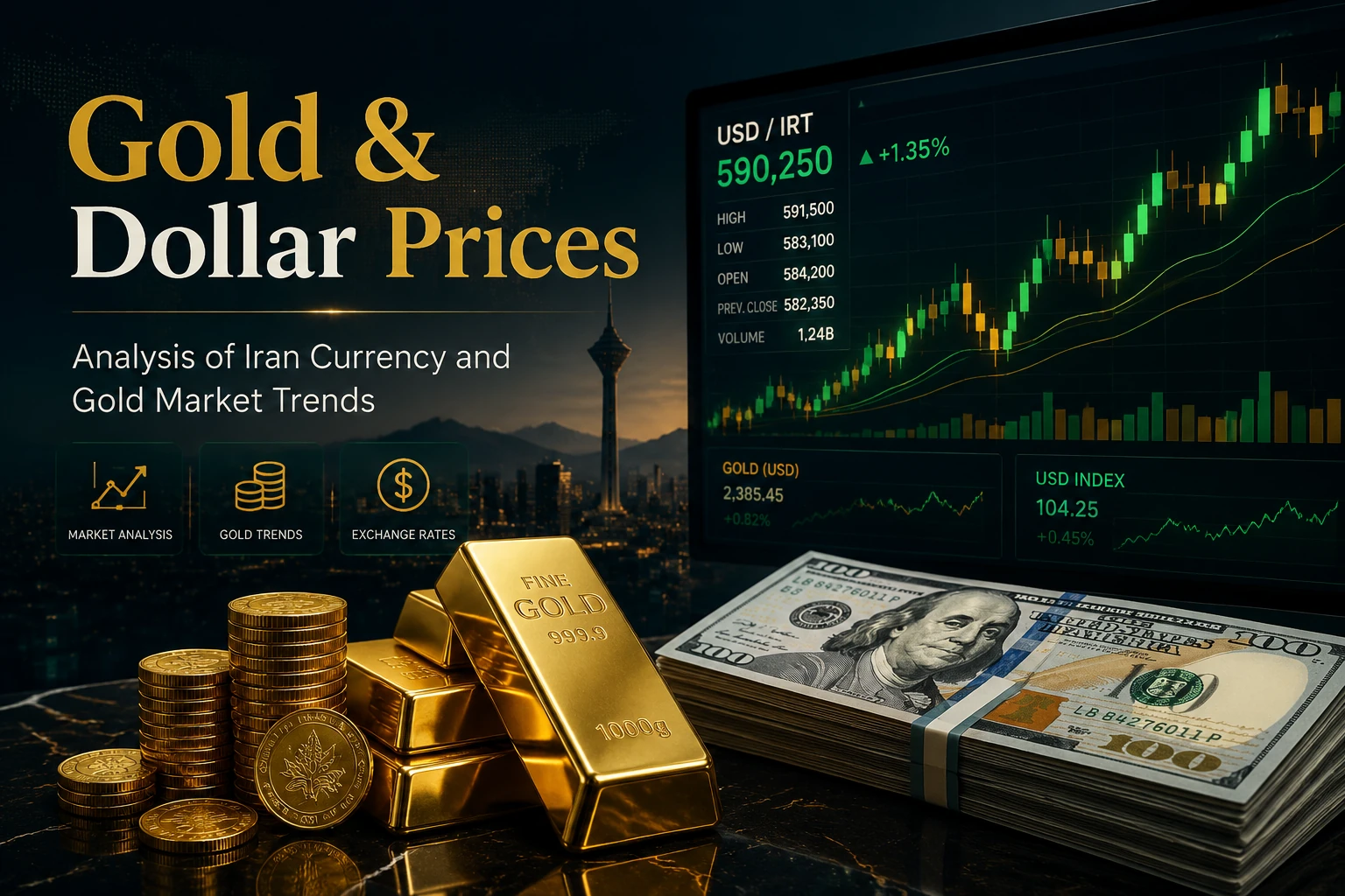 قیمت امروز طلا و دلار