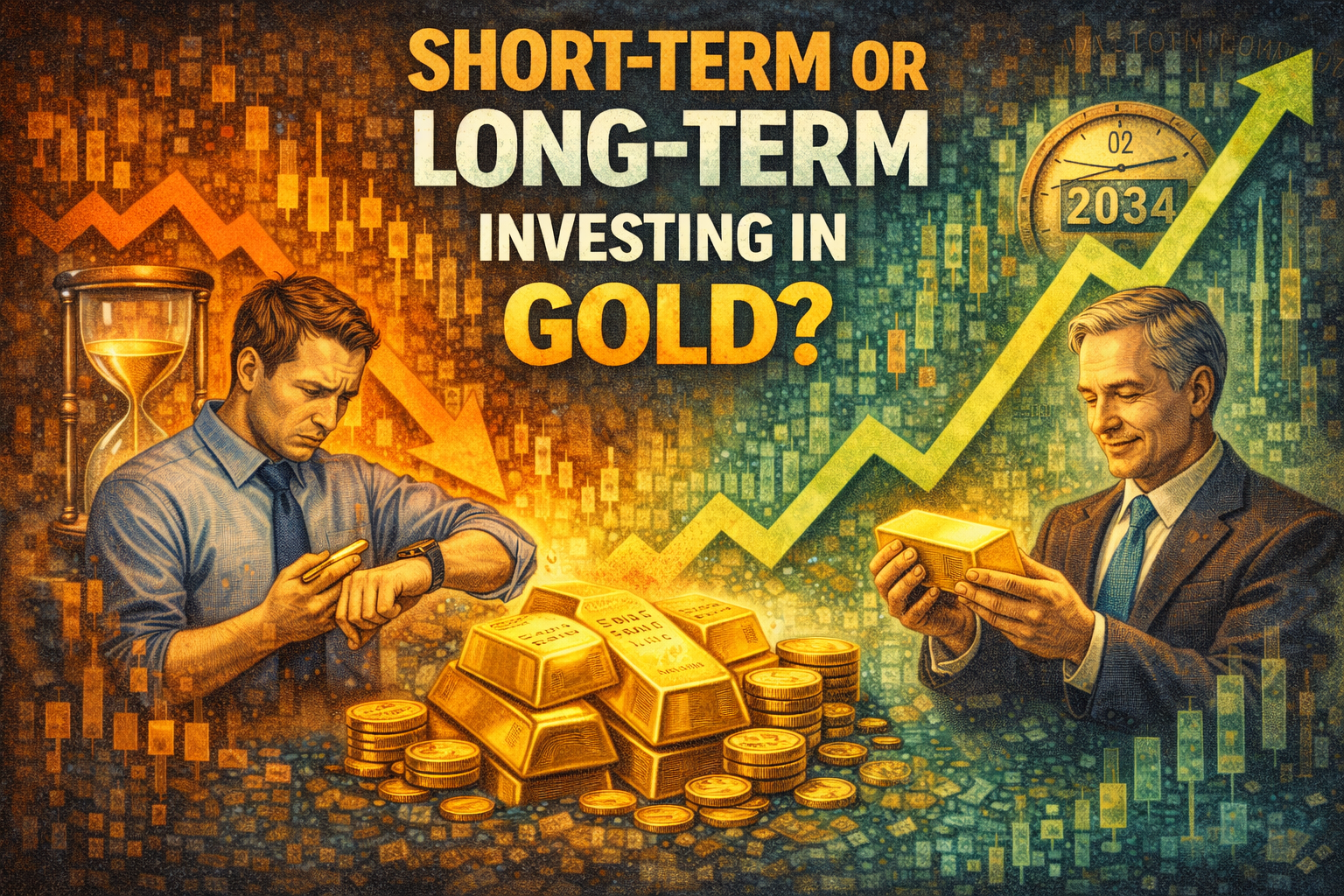 مقایسه سرمایه‌گذاری کوتاه‌مدت و بلندمدت در طلا