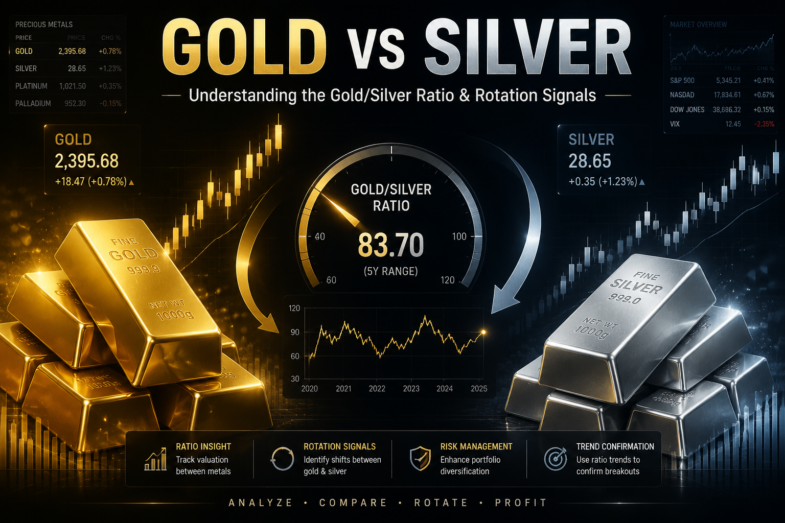 نسبت طلا به نقره و سیگنال‌های چرخشی (Gold/Silver Ratio)