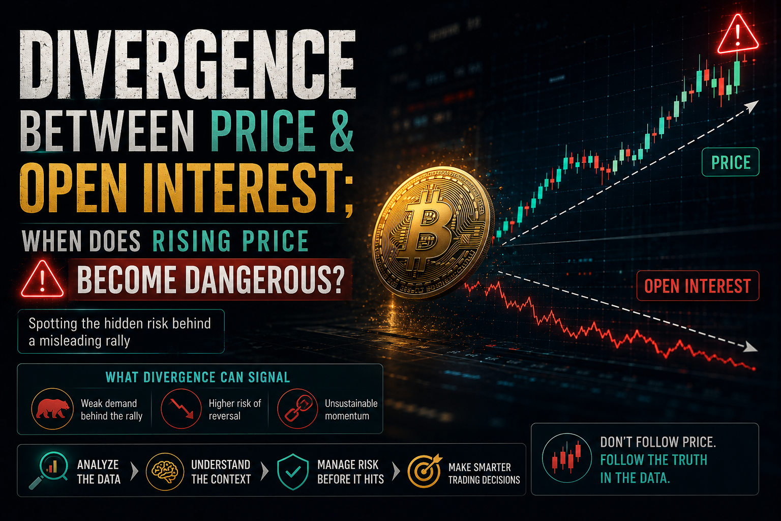 Divergence بین قیمت و Open Interest؛ چه زمانی رشد قیمت واقعاً خطرناک می‌شود؟