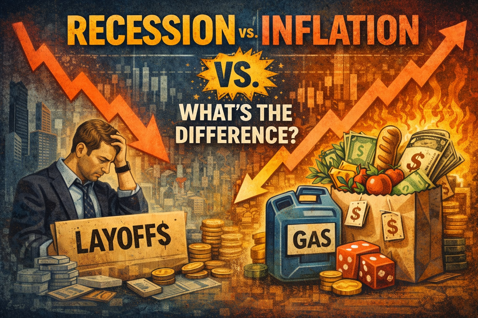 تفاوت رکود اقتصادی و تورم و اثر آن بر بازارها