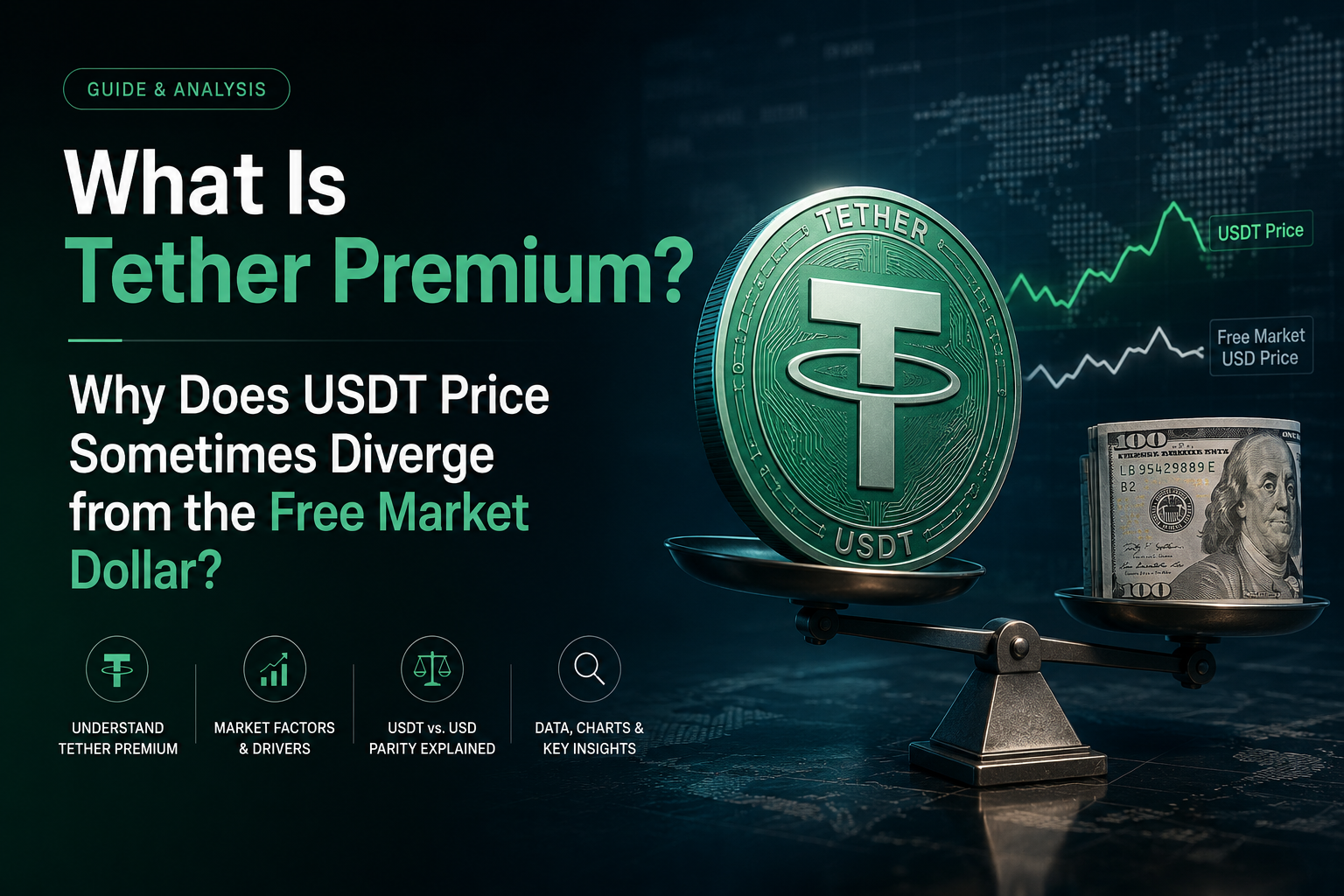 پریمیوم تتر چیست؟ چرا قیمت USDT گاهی از دلار آزاد فاصله می‌گیرد؟