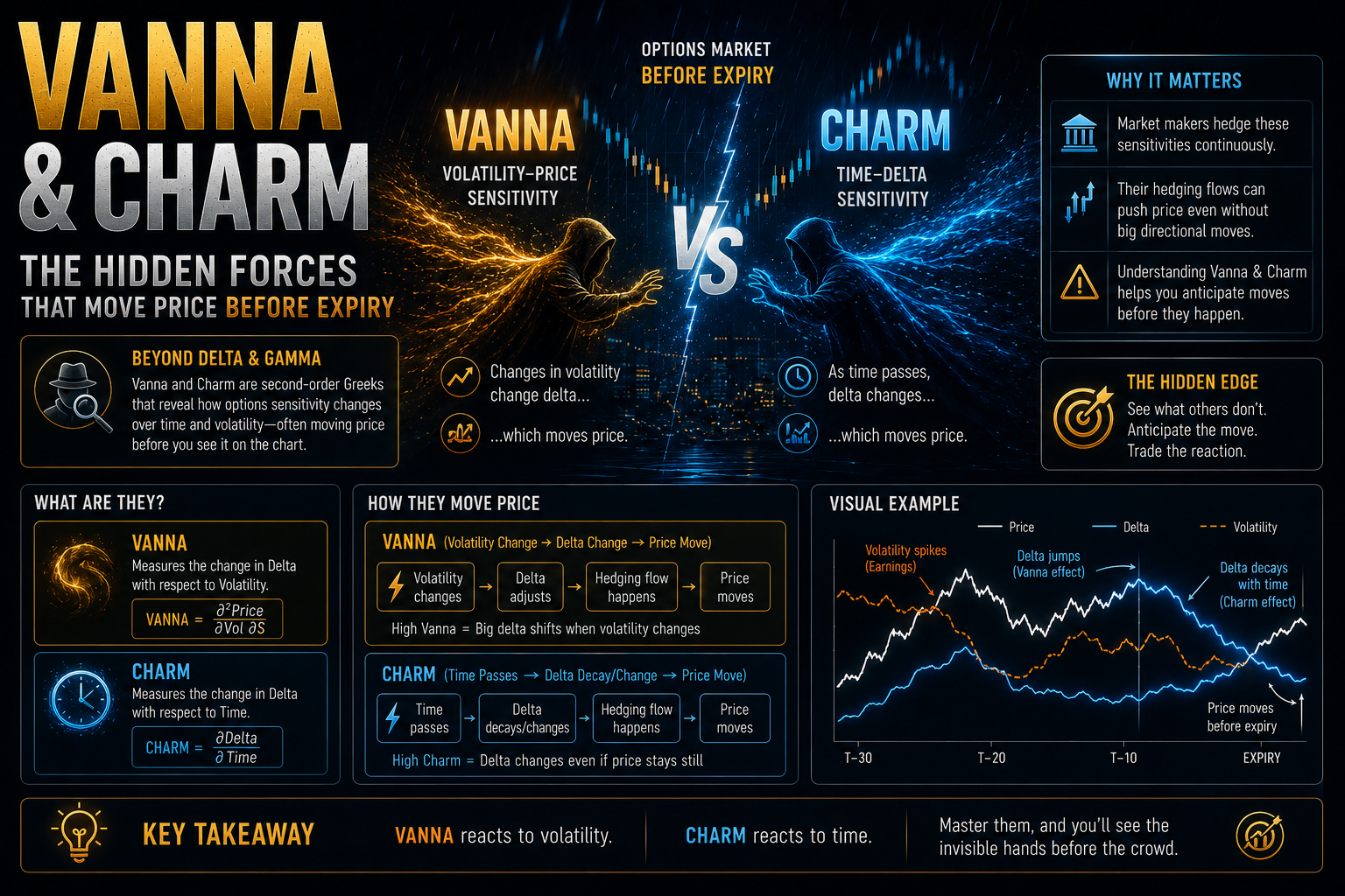 Vanna و Charm در بازار آپشن چیست؟ نیروهای پنهانی که قیمت را قبل از سررسید جابه‌جا می‌کنند